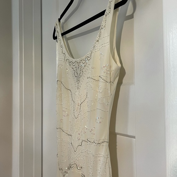 ALEX Evenings Ivory Beaded Sequin Accent Dress - Picture 13 of 13